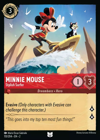 113/204 - Minnie Mouse, Stylish Surfer - Uncommon Non-Foil