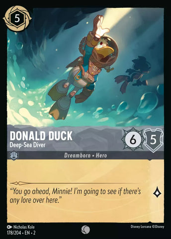 178/204 - Donald Duck, Deep-Sea Diver - Common Non-Foil
