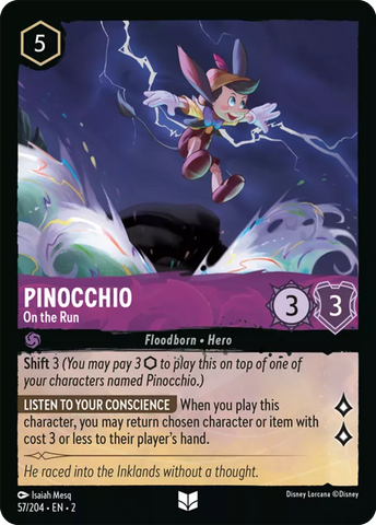 57/204 - Pinocchio, On the Run - Uncommon Non-Foil
