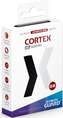 UG SLEEVES CORTEX JAPANESE SIZE GLOSSY 
BLACK 60 CT.
