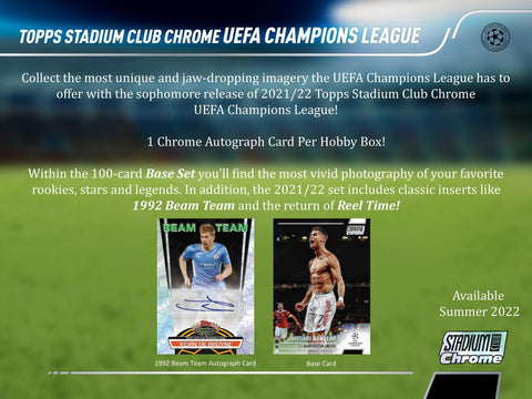 TOPPS - 2022 UEFA Stadium Club Chrome Soccer - Hobby Box