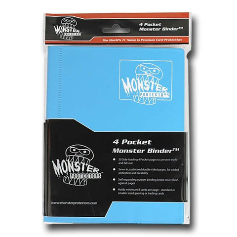 Monster Binder Protectors 4 Pocket - Light Blue