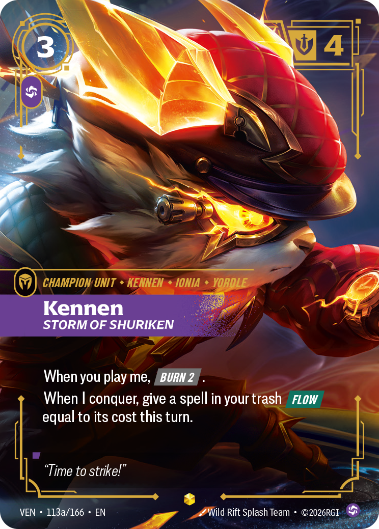 Kennen, Storm of Shuriken (Alternate Art) (VEN-113a/166) [Riftbound: Vendetta]