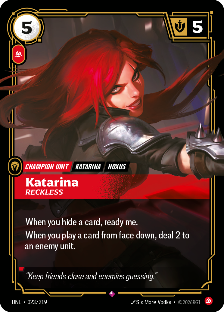 Katarina - Reckless (UNL-023/219) [Riftbound: Unleashed]