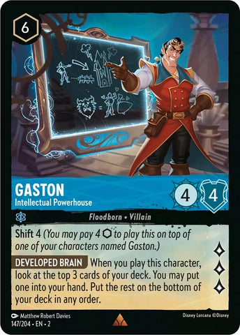 147/204 - Gaston, Intellectual Powerhouse - Rare Foil