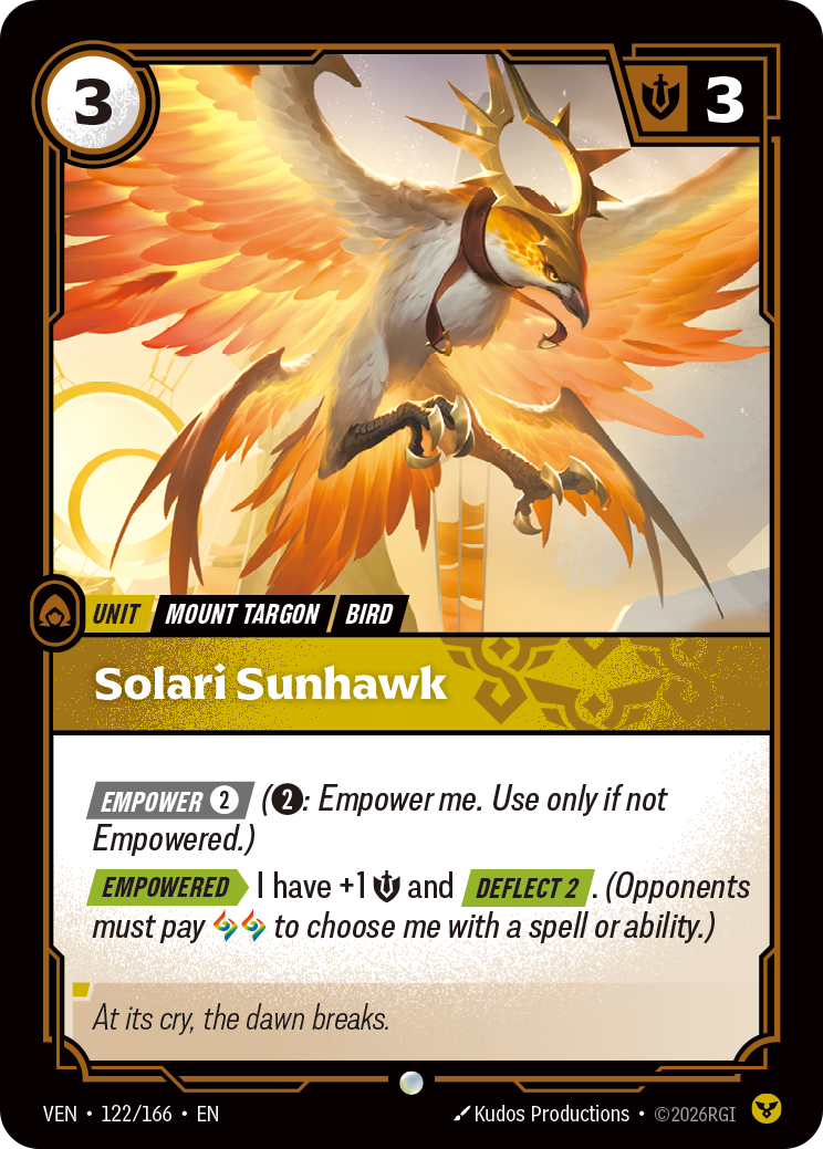 Solari Sunhawk (VEN-122/166) [Riftbound: Vendetta]
