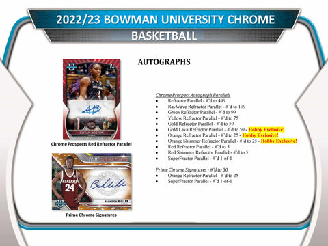Topps - 2022-23 Bowman Chrome University Basketball - Hobby Box
