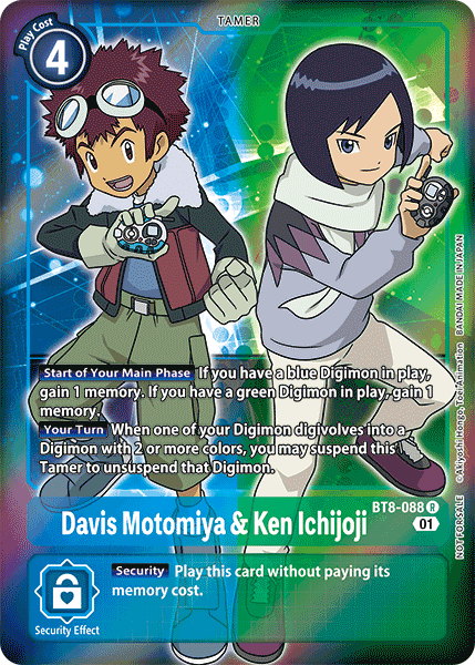 Davis Motomiya & Ken Ichijoji [BT8-088] (Alternative Art - Box Topper) [New Awakening]