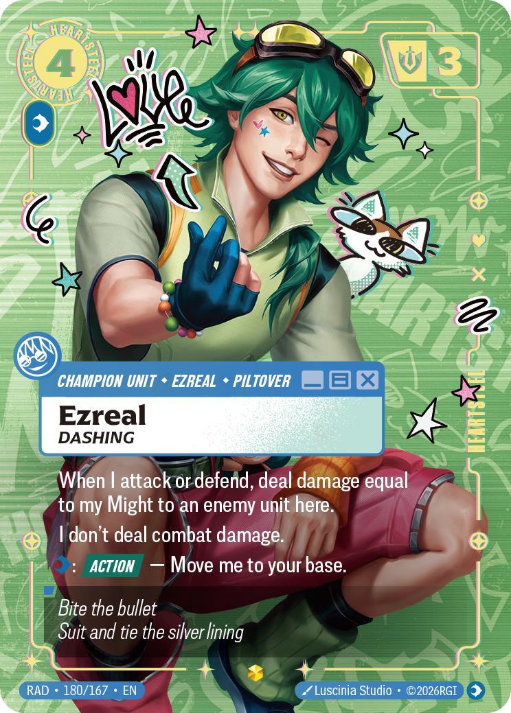 Ezreal, Dashing (Overnumbered) (RAD-180/167) [Riftbound: Radiance]