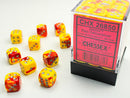Chessex - CHX26850 - Gemini Red-Yellow/Silver 36D6