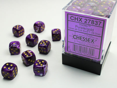 Chessex - CHX27837 - Vortex Purple/Gold 36D6