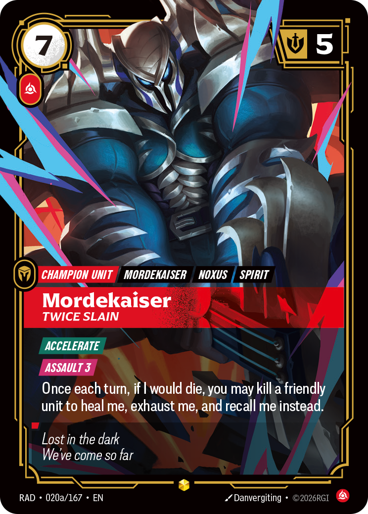 Mordekaiser, Twice Slain (Alternate Art) (RAD-020a/167) [Riftbound: Radiance]