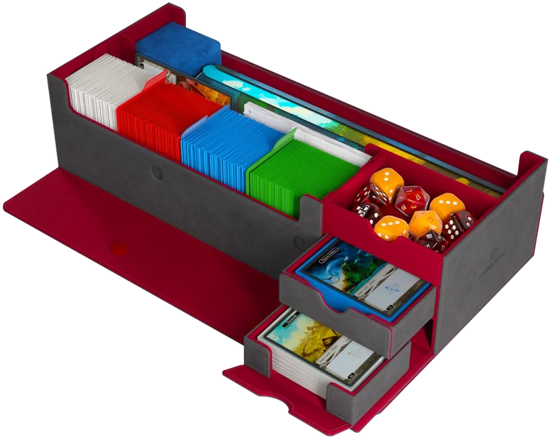 Gamegenic - Card Storage: Lair 1000+ Pro - Grey/Red - Storage Box