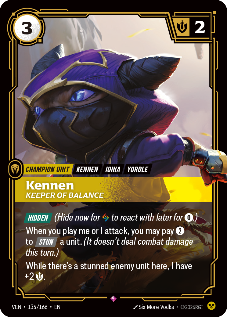 Kennen, Keeper of Balance (VEN-135/166) [Riftbound: Vendetta]