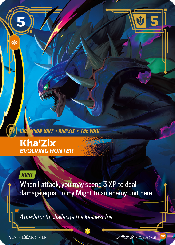 Kha'Zix, Evolving Hunter (Overnumbered) (VEN-180/166) [Riftbound: Vendetta]