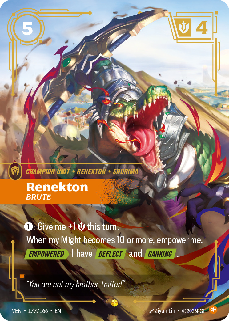 Renekton, Brute (Overnumbered) (VEN-177/166) [Riftbound: Vendetta]