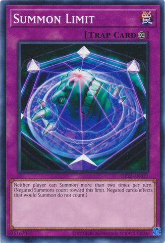 Summon Limit [OP22-EN027] Common