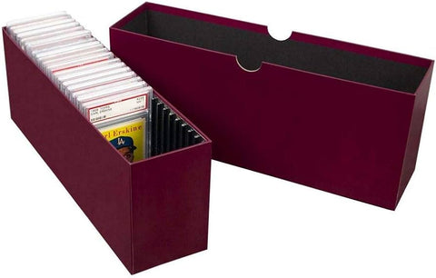 BCW- Burgundy Slotted Graded Card - Cardboard Box