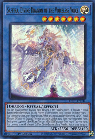 Saffira, Divine Dragon of the Voiceless Voice [LEDE-EN034] Ultra Rare