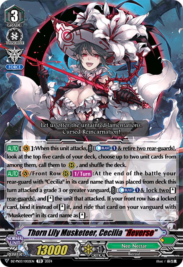 Thorn Lily Musketeer, Cecilia "Reverse" (DZ-PS03/002EN) [DZ-PS03: Premium Deckset “Musketeer”]