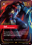 Zed, From the Shadows (Overnumbered) (VEN-169/166) [Riftbound: Vendetta]