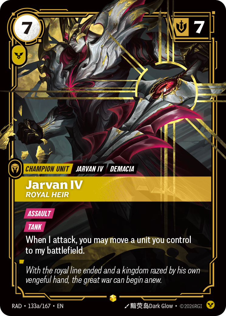 Jarvan IV, Royal Heir (Alternate Art) (RAD-133a/167) [Riftbound: Radiance]