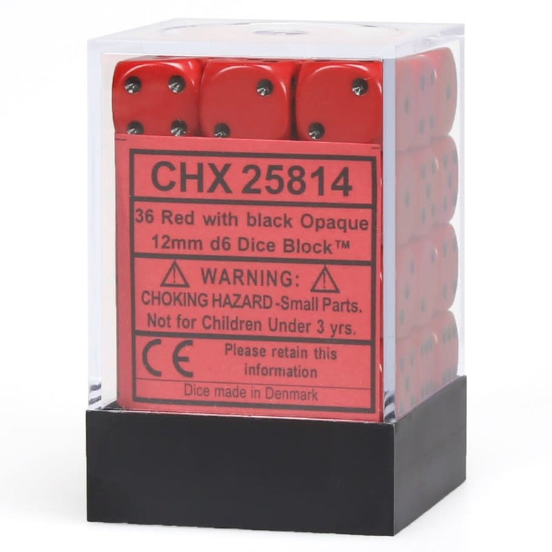 Chessex - CHX25814 - Opaque Red/Black 36D6