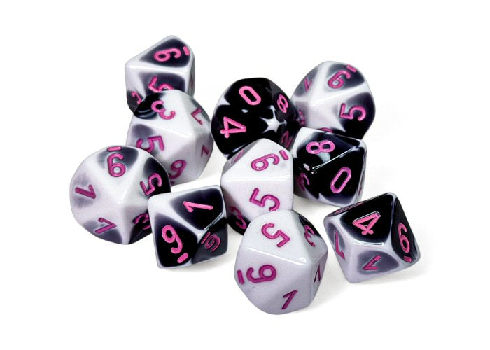 Chessex - CHX26269 - Black-White/Pink Gemini Dice Set