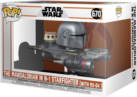 Funko pop 670 The mandalorian in N-1 Starfighter (With R5-D4)