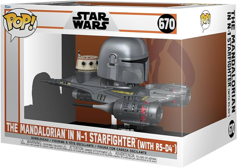 Funko Pop 670 The mandalorian in N-1 Starfighter (With R5-D4)