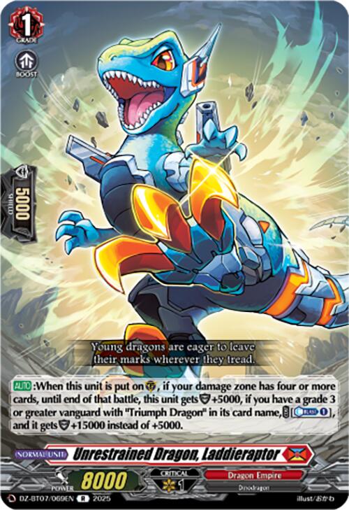 Unrestrained Dragon, Laddieraptor (DZ-BT07/069EN) [Moon Fangs & Cerulean Blaze]