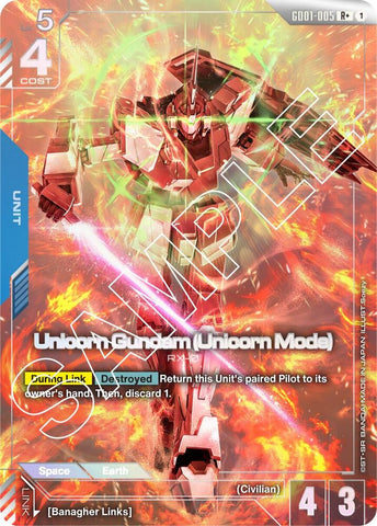 Unicorn Gundam (Unicorn Mode) RX-0 [GD01-005] (R+)