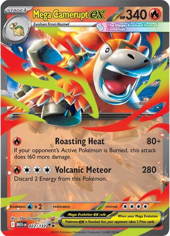 Mega Camerupt ex (022/132) [Mega Evolutions: Base Set]