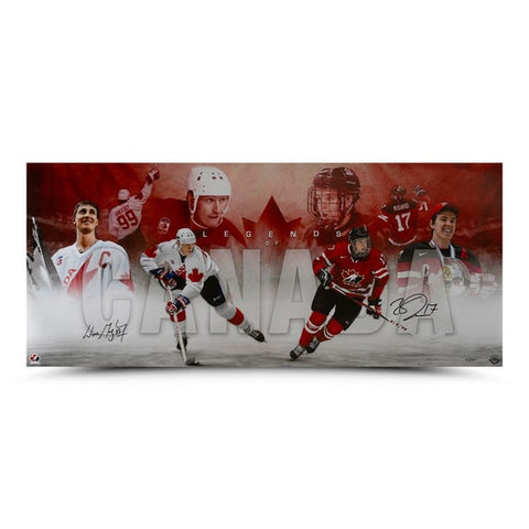 Wayne Gretzky and Connor McDavid Autographed - “Legends of Canada” 42x18