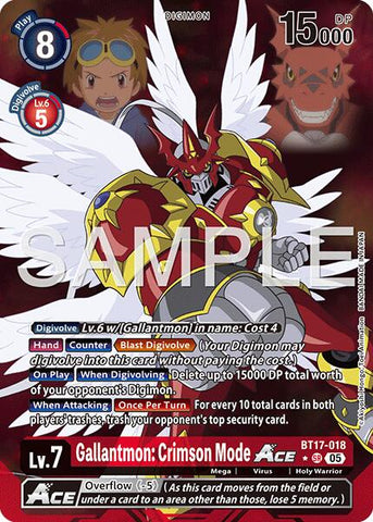 Gallantmon: Crimson Mode ACE [BT17-018] (Alternate Art) [Advanced Booster Digimon Generation]