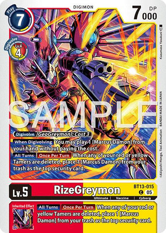 RizeGreymon [BT13-015] (Foil Reprint) [Advanced Booster Digimon Generation]