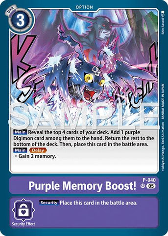 Purple Memory Boost! [P-040] (Reprint) [Advanced Booster Digimon Generation]