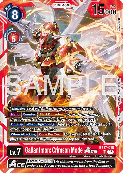 Gallantmon: Crimson Mode ACE [BT17-018] (Reprint) [Advanced Booster Digimon Generation]