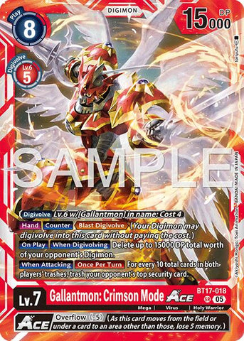 Gallantmon: Crimson Mode ACE [BT17-018] (Reprint) [Advanced Booster Digimon Generation]