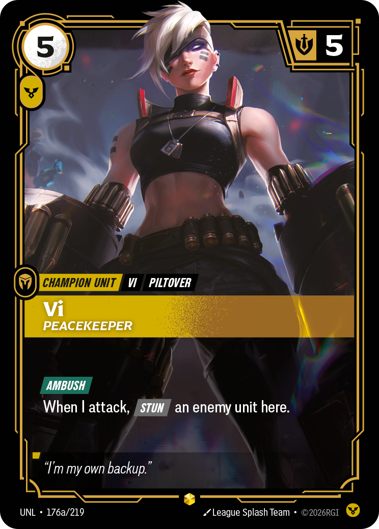 Vi - Peacekeeper (Alternate Art) (UNL-176a/219) [Riftbound: Unleashed]