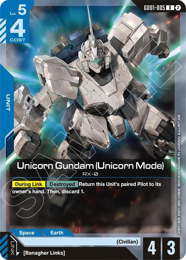 Unicorn Gundam (Unicorn Mode) RX-0 [GD01-005] (SC01)