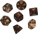 Chessex CHX 27419 7-DIE SET SCARAB BLUE BLOOD/GOLD
