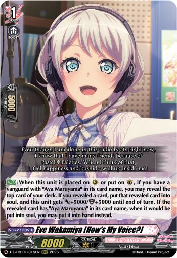 Eve Wakamiya [How's My Voice?] (DZ-TBP01/015EN) [BanG Dream! Girls Band Party!]