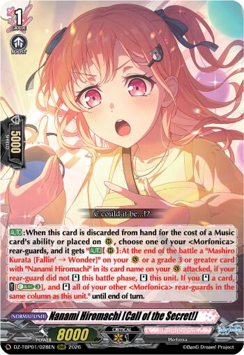 Nanami Hiromachi [Call of the Secret!] (DZ-TBP01/028EN) [BanG Dream! Girls Band Party!]
