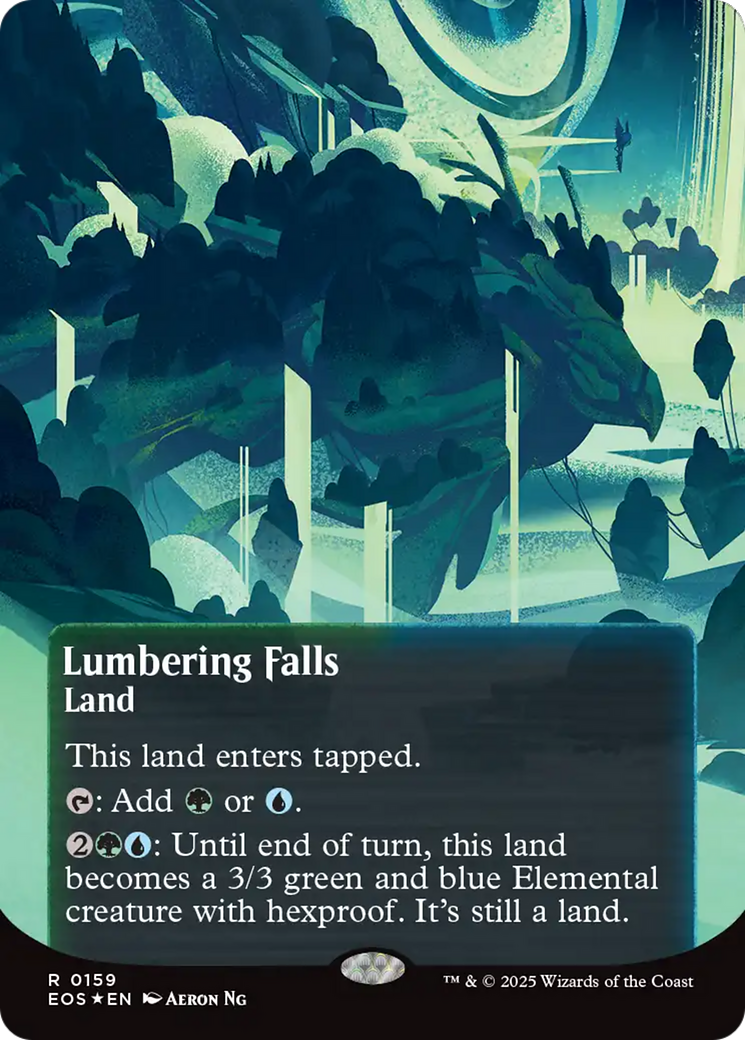Lumbering Falls (0159) (Borderless) (Galaxy Foil) [Edge of Eternities: Stellar Sights]