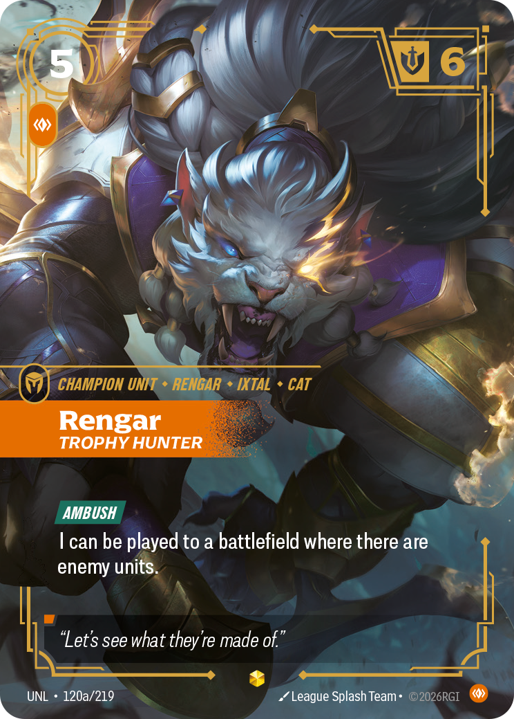 Rengar - Trophy Hunter (Alternate Art) (UNL-120a/219) [Riftbound: Unleashed]