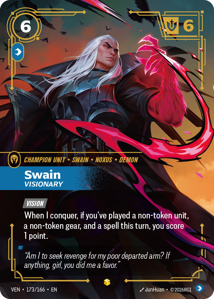 Swain, Visionary (Overnumbered) (VEN-173/166) [Riftbound: Vendetta]