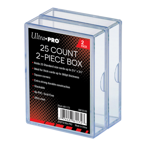 Ultra Pro - 25 Count - 2 Piece Plastic Box (2 Pack)
