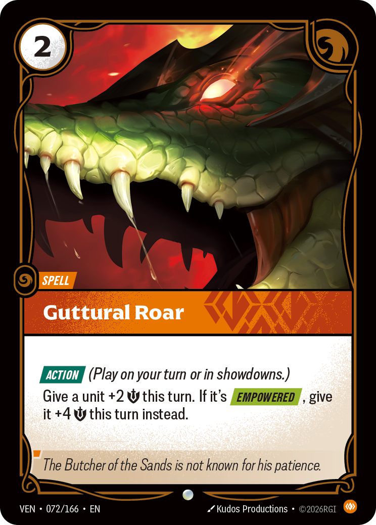 Guttural Roar (VEN-072/166) [Riftbound: Vendetta]