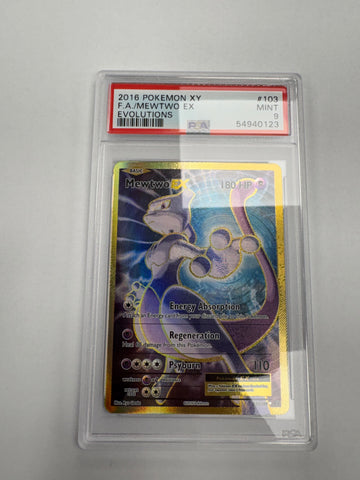Full Art Mewtwo EX - 2016 XY Evolutions #103/108 - PSA 9